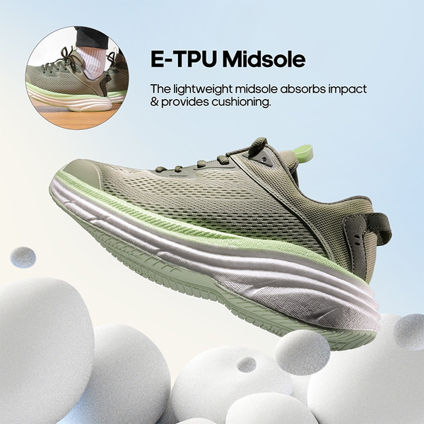 [FlexLife] Men's Knitted Comfortable Lightweight Running Shoes - OLIVE GREEN - 5